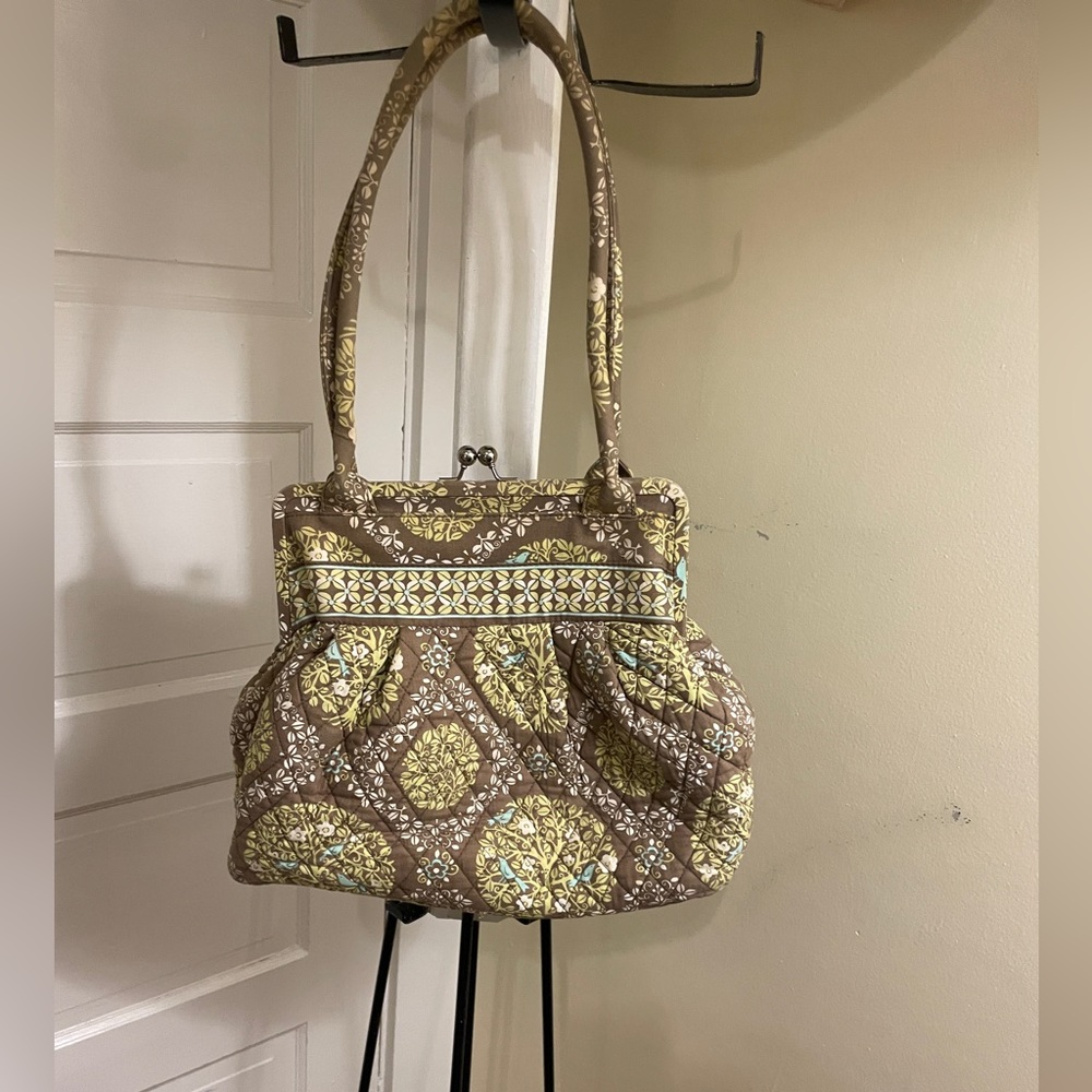 Lime green and brown Vera Bradley purse